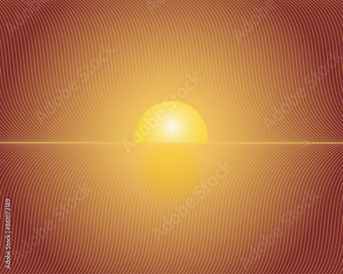 Gold Sunset Crimson Cosmic Orb Golden Glow Sphere Crimson Celestial Circle Sunset Sphere Dotted Dream Orb