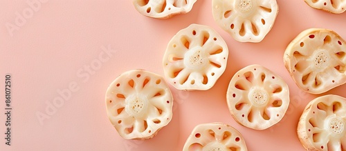 fresh lotus root Isolated o...