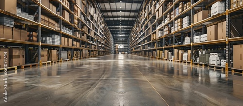 interior of warehouse. Rows...