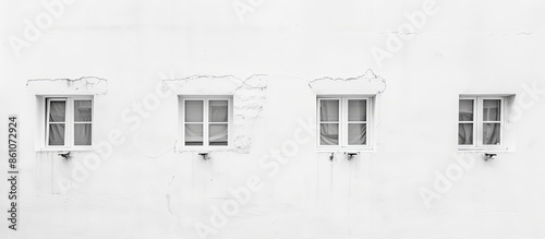 White wall of building with...
