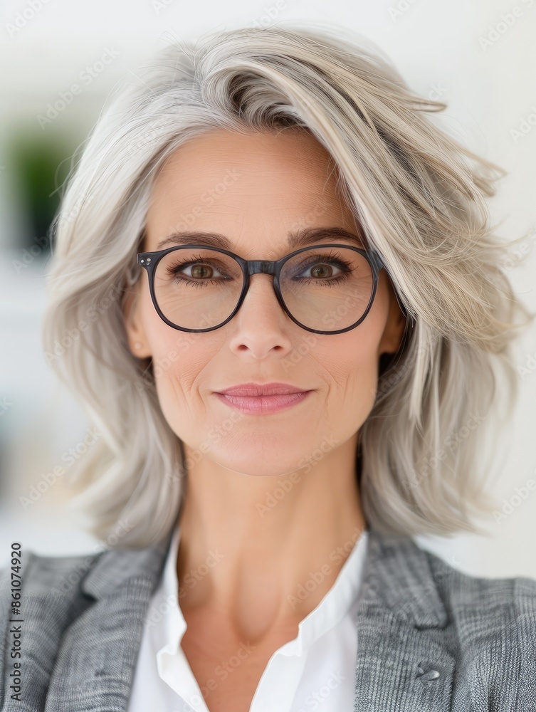 Captivating Portrait of an Intellectual Woman with Striking Blue Eyes Captivating Portrait of an Intellectual Woman with Striking Blue Eyes