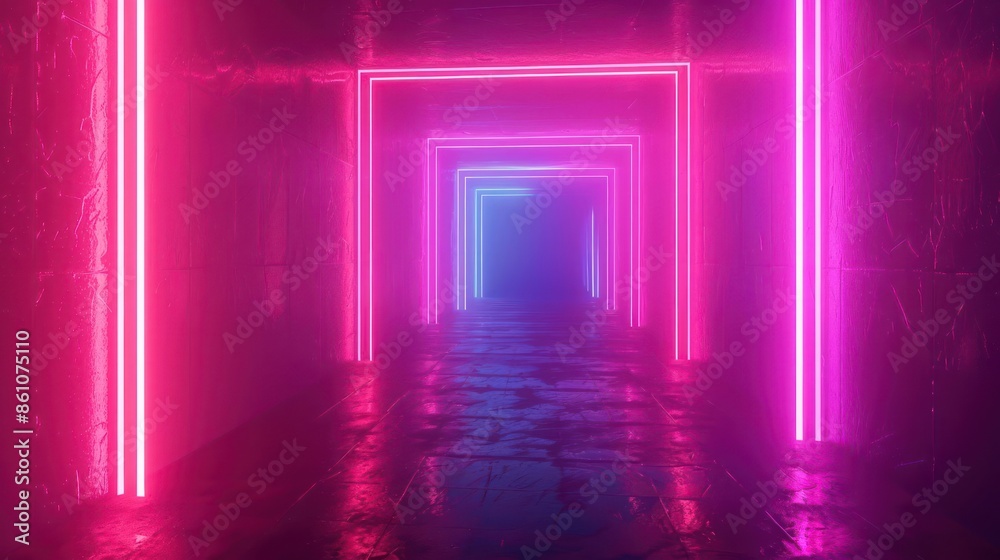 Glowing neon abstract tunnel high speed Glowing neon abstract tunnel high speed