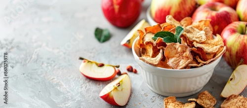Organic apple chips or drie...