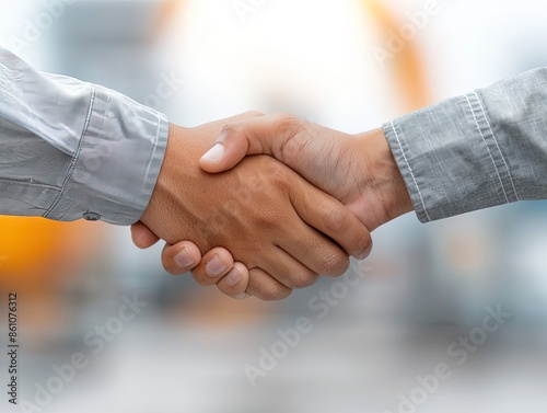 Handshake Between Two Individuals in an Outdoor Setting