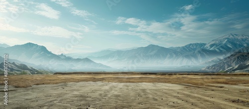 A wide-angle ground with a ...