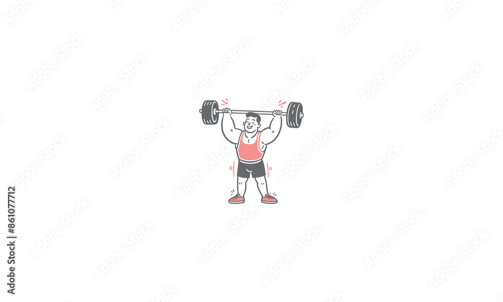 The strongweight lifter displays amazing strength in the gym as he hoists a massive barbell. The strongweight lifter displays amazing strength in the gym as he hoists a massive barbell.
