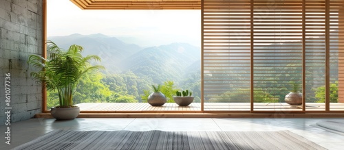 wooden window blinds in a h...