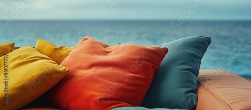 View of cushions on a couch...