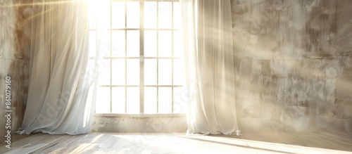 window with curtains. sunli...