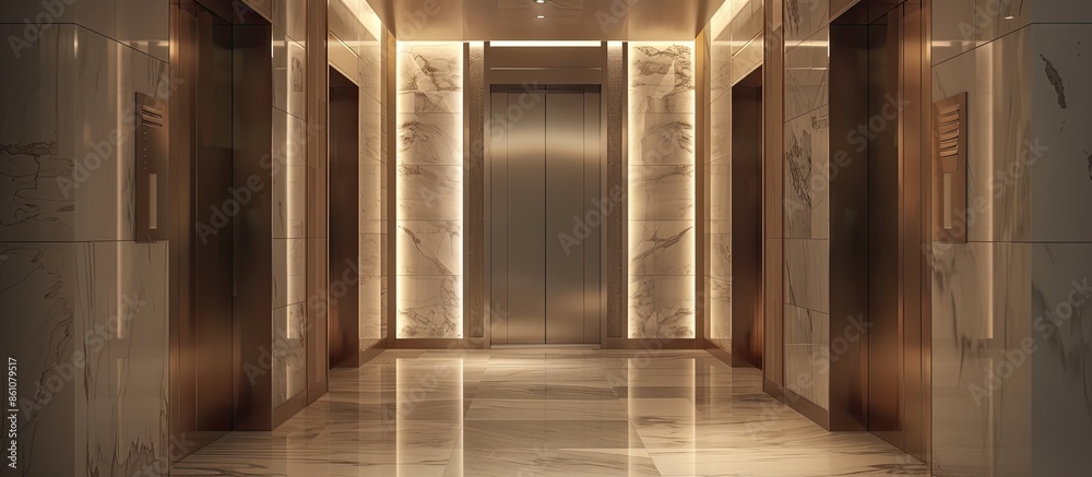 Obraz premium Hotel lobby interior- elevator room. with copy space image. Place for adding text or design