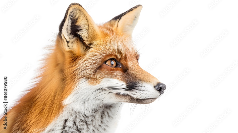 Red fox (4 years) - Vulpes vulpes in front of a white background. Red fox (4 years) - Vulpes vulpes in front of a white background.