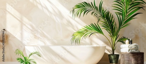 Tropical palm leaves in sty...