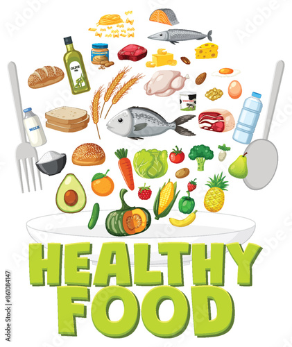 Various healthy foods arranged in a bowl