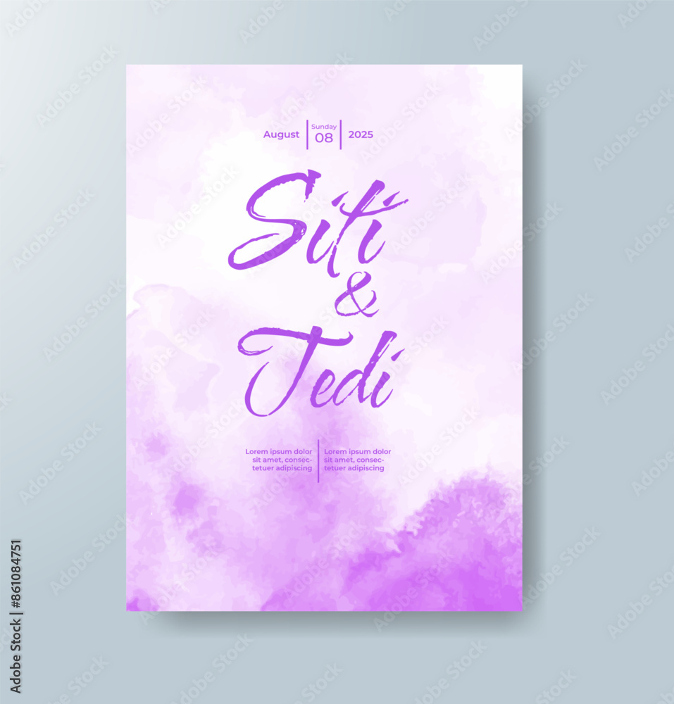 Wedding invitation with abstract watercolor background Wedding invitation with abstract watercolor background