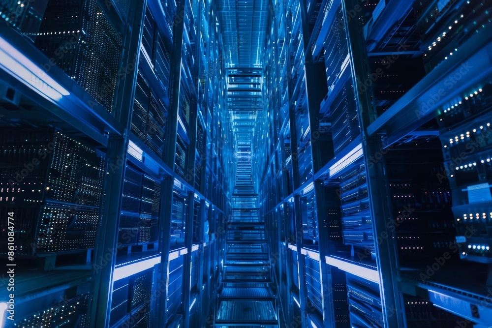 Illustration of a data warehouse concept with visual elements representing data storage, organization, and retrieval Illustration of a data warehouse concept with visual elements representing data storage, organization, and retrieval