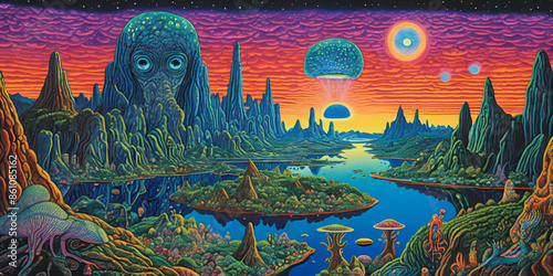 Alien fantasy landscape. Di...