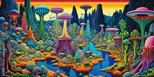 Alien fantasy landscape. Di...