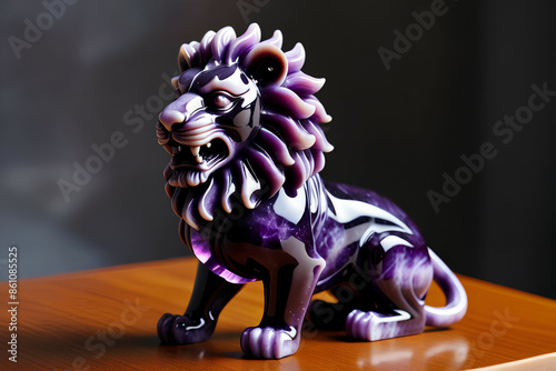 Amethyst lion figurine. Dig...