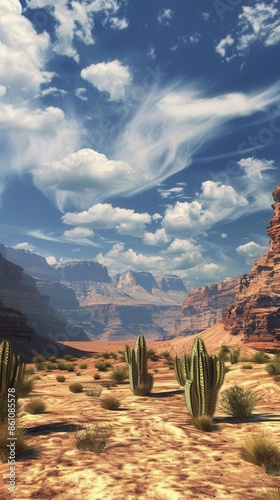 Rustic Western Landscape. Old West Saloon and Desert Scene concept photo