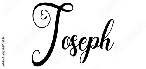 Joseph - colore nero - parola nome scritta con cuori - ideale per website, presentazioni, biglietti, banners, sweatshirt, stampe, cricut, silhouette, sublimazioni, etichette, adesivi
 