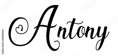 Antony - colore nero - parola nome scritta con cuori - ideale per website, presentazioni, biglietti, banners, sweatshirt, stampe, cricut, silhouette, sublimazioni, etichette, adesivi
  photo