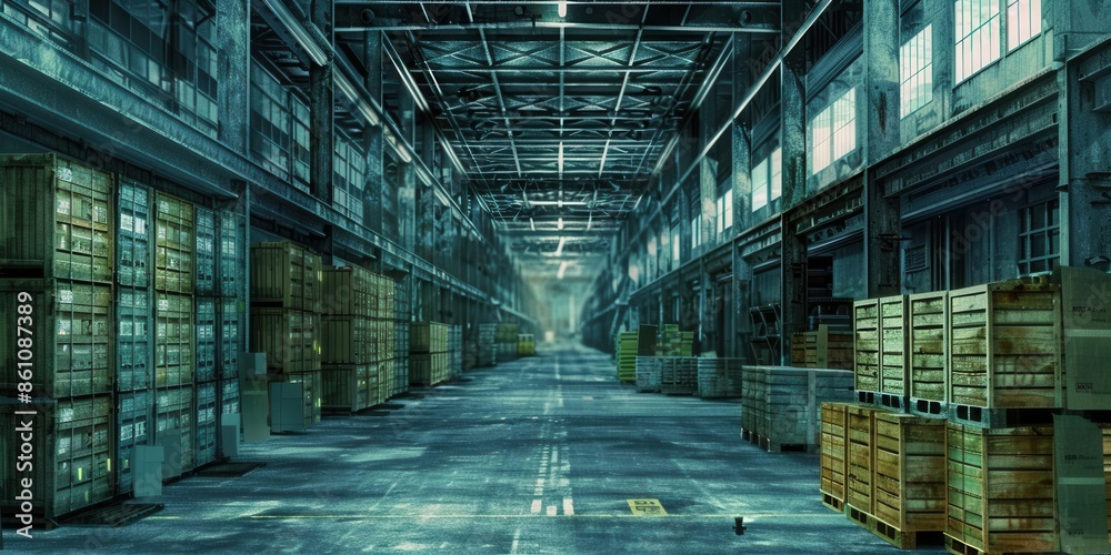 Fototapeta premium Industrial Warehouse. Business logistics concept