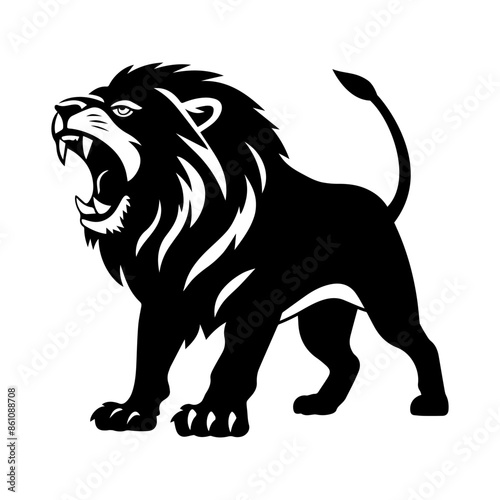 Silhouette of a Roaring Lion