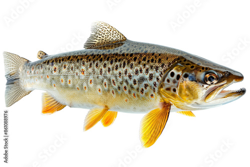 Golden Brown Trout, isolated on transparent png © AI_Vision_Studio