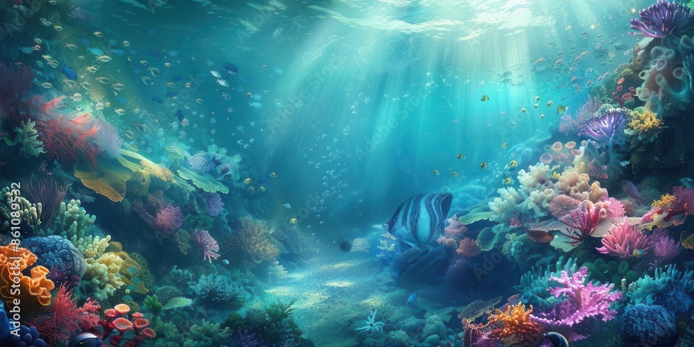 Obraz premium Serene Underwater World. Tranquil ocean depths
