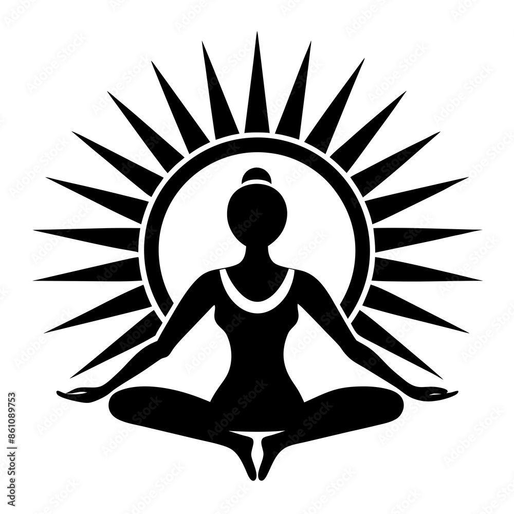 yoga and pilates trainer logo silhouette vector art illustration. yoga and pilates trainer logo silhouette vector art illustration.