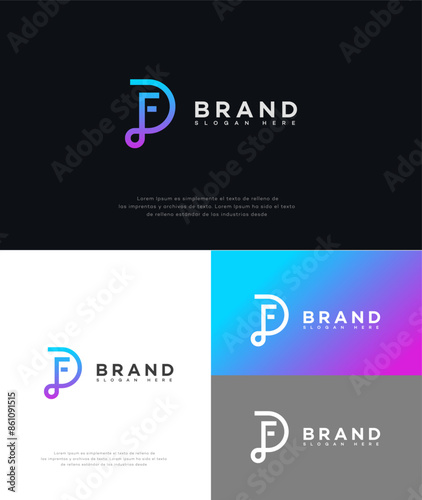 DF, FD Letter Logo Identity Sign Symbol Template