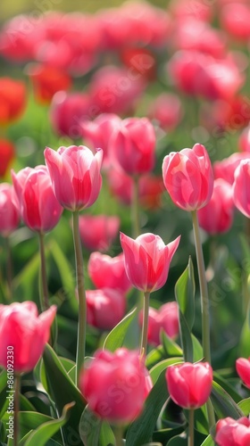 Vibrant Spring Tulips. Fresh and Colorful Blooms