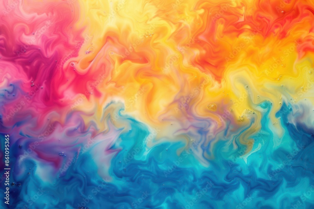 Fototapeta premium Vibrant Tiedye Explosion. Colorful Dye Swirls Background