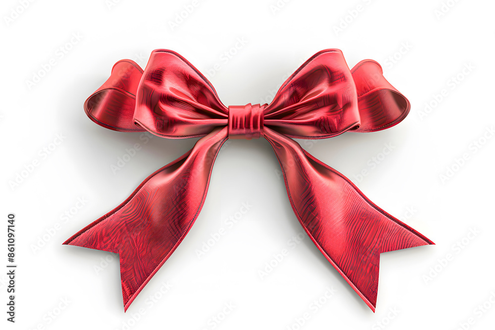Elegant red satin bow isolated on white background, perfect for gift decoration, festive occasions, and design elements. Elegant red satin bow isolated on white background, perfect for gift decoration, festive occasions, and design elements.