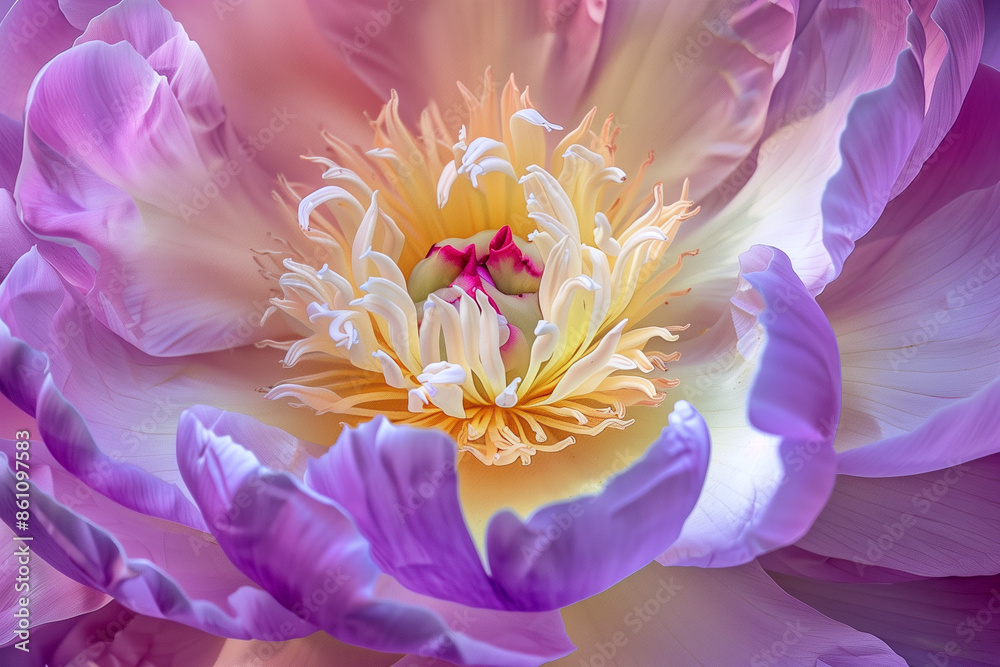 Full Close-up of Magenta Peony Petal with White and Lavender Swirls Full Close-up of Magenta Peony Petal with White and Lavender Swirls