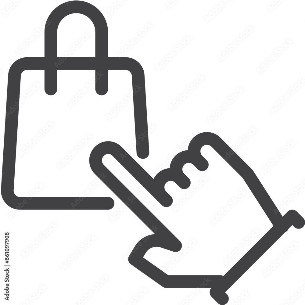 Select bag outline icon on transparency background Select bag outline icon on transparency background