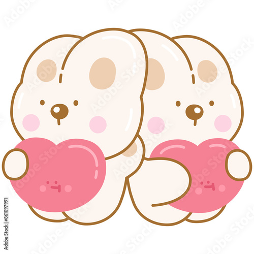 Cute rabbit with hearts 
