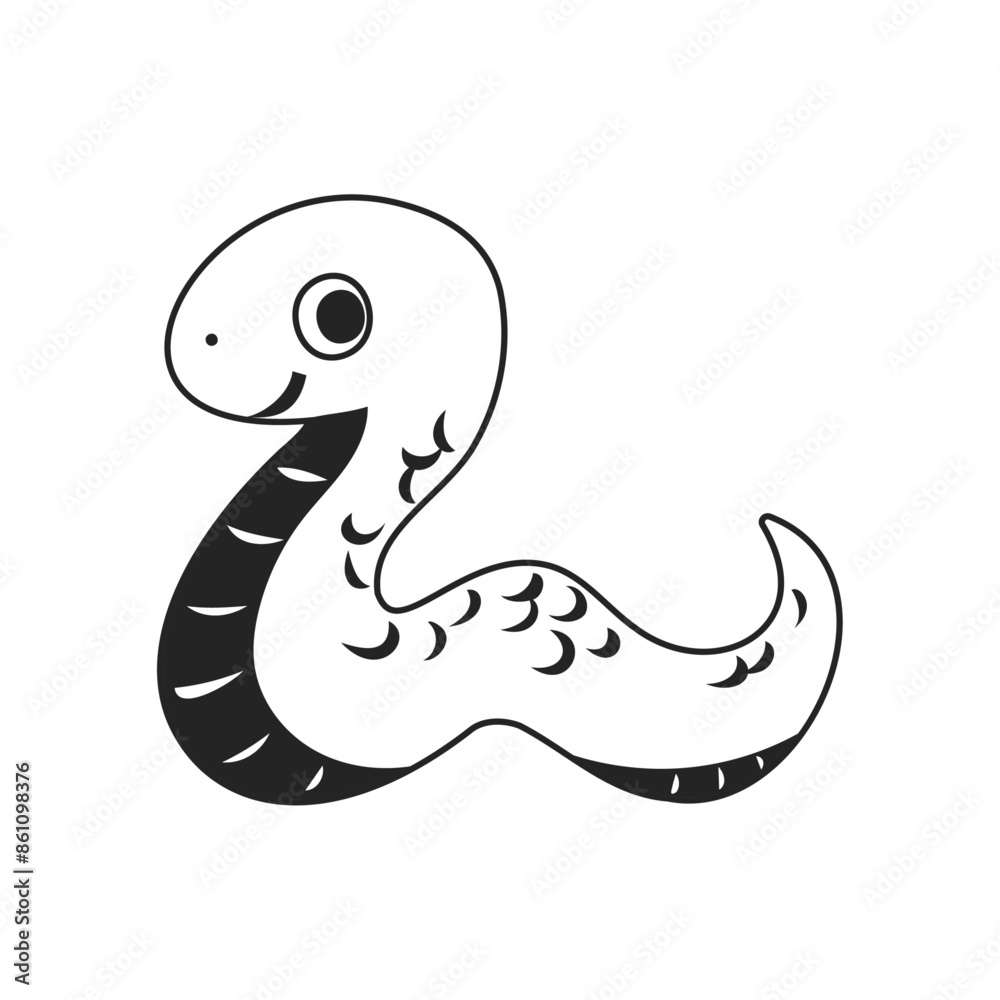白蛇。シンプルなベクターイラスト。
White snake. Simple vector illustration. 白蛇。シンプルなベクターイラスト。
White snake. Simple vector illustration.