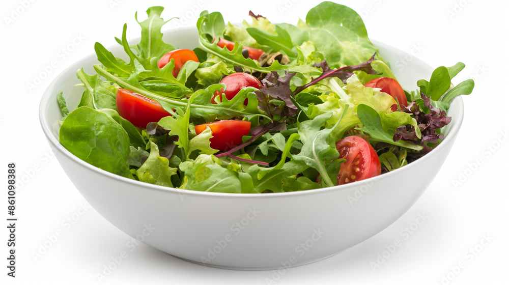 Fresh Salad in a Simple Bowl on White Background Fresh Salad in a Simple Bowl on White Background