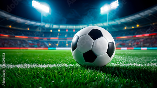 Soccer stadium arena with natural green grass, football concept
