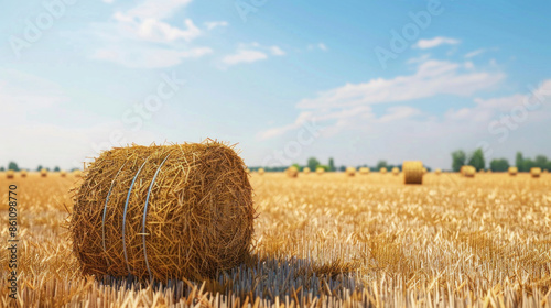 hay bales in the field