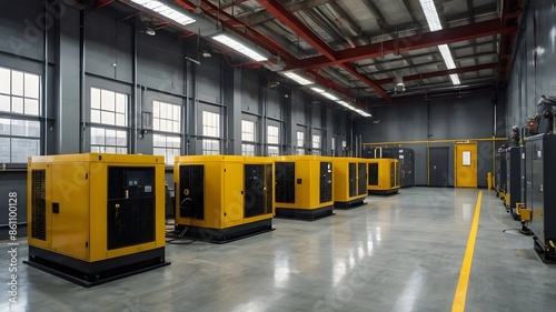 Industrial Diesel Generators in a Factory Setting