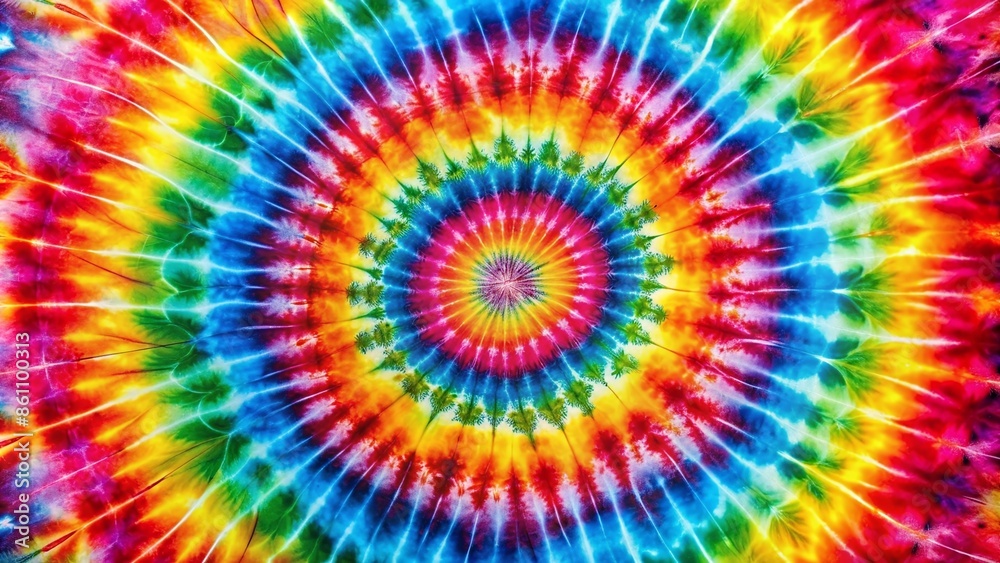 Vibrant Rainbow Spiral Tie-Dye Design for Backgrounds and Textures Vibrant Rainbow Spiral Tie-Dye Design for Backgrounds and Textures