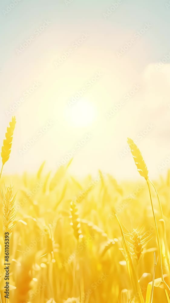 The sun illuminates a golden wheat field with tall stalks glowing in warm light, capturing a perfect sunny day in the countryside
The sun illuminates a golden wheat field with tall stalks glowing in warm light, capturing a perfect sunny day in the countryside
