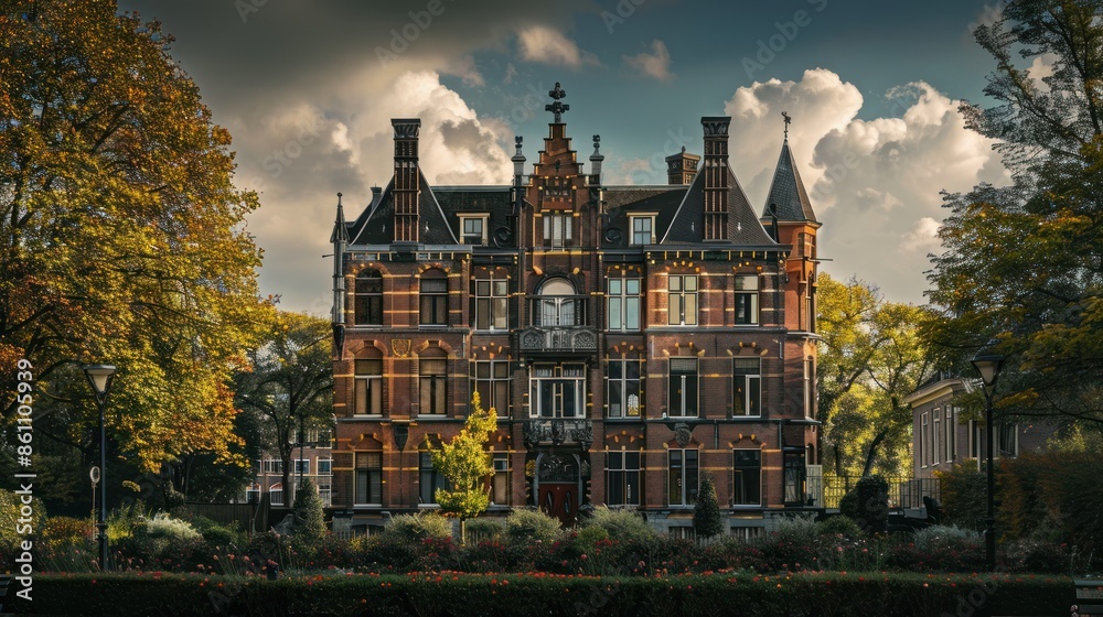 Naklejka premium photograph of Beautiful Dutch architecture