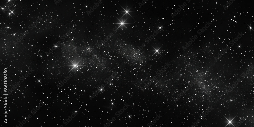 Obraz premium Glittering Stars in a Mysterious Black Sky. Magical night sky concept