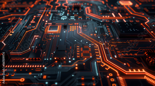 Abstract circuit board futuristic technology processing background © suldev