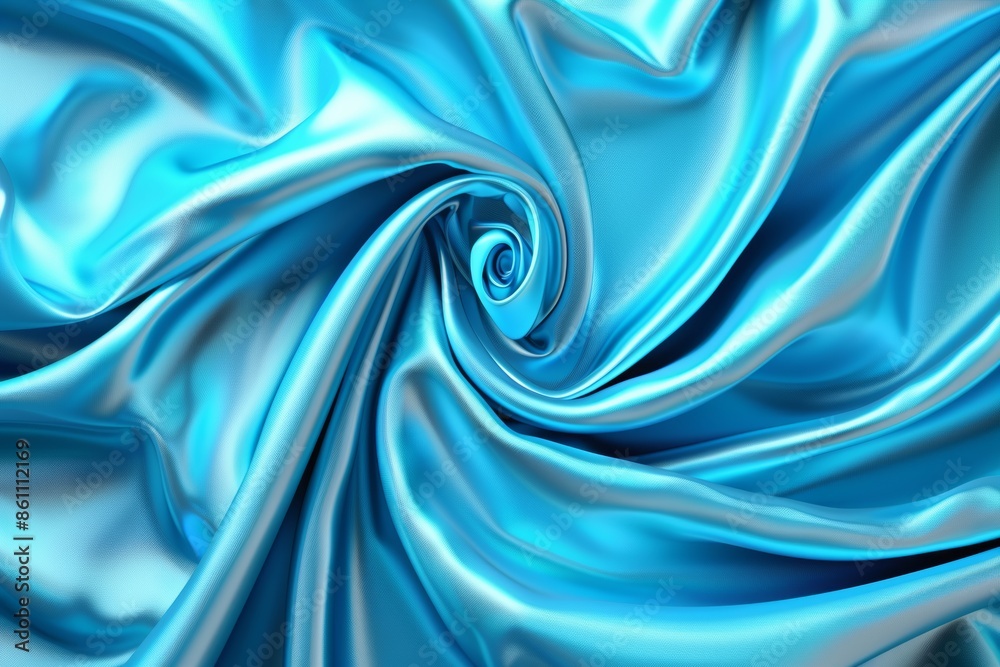 Elegant blue satin fabric texture with luxurious swirl Elegant blue satin fabric texture with luxurious swirl
