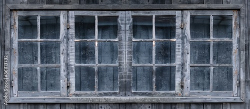vintage gray wooden window background. Copy space image. Place for adding text and design © Ilgun