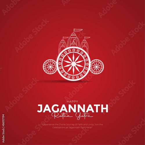Indian festival Ratha Yatra of Lord Jagannath, Balabhadra and Subhadra on Chariot with people. new abstract vector illustration design